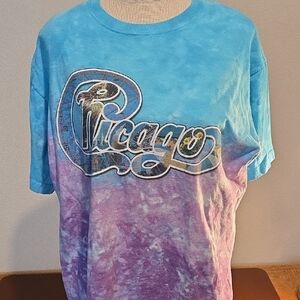 Liquid Blue Chicago Summer/ Fall Tour Blue and Purple Tie- Dye‎ Short Sleeve Tee